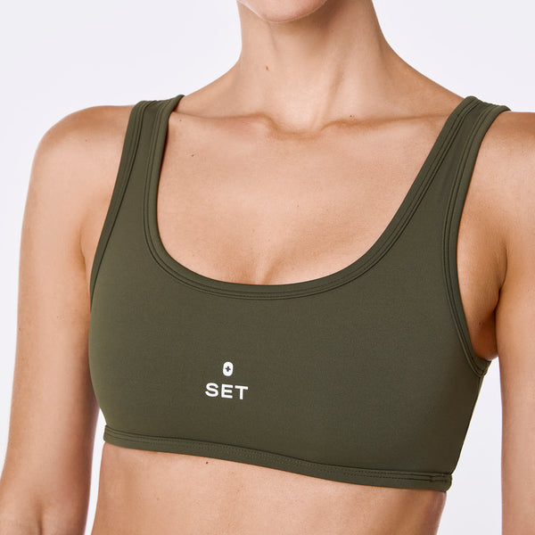 women's Spruce FIGS | SET ACTIVE Breathe Scoop Bra®