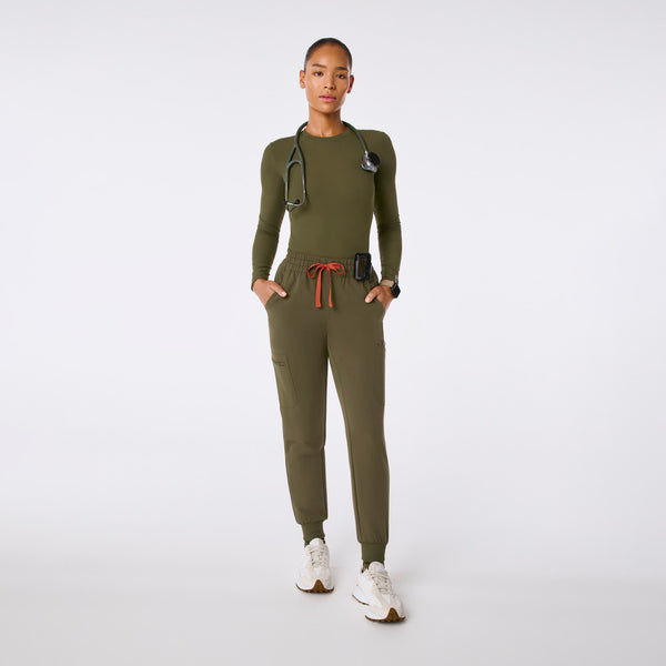 women's Spruce High Waisted Uman Relaxed - Petite Jogger Scrub Pant