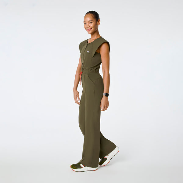 women's Spruce Layton Crewneck Wide Leg - Petite ScrubJumpsuit™