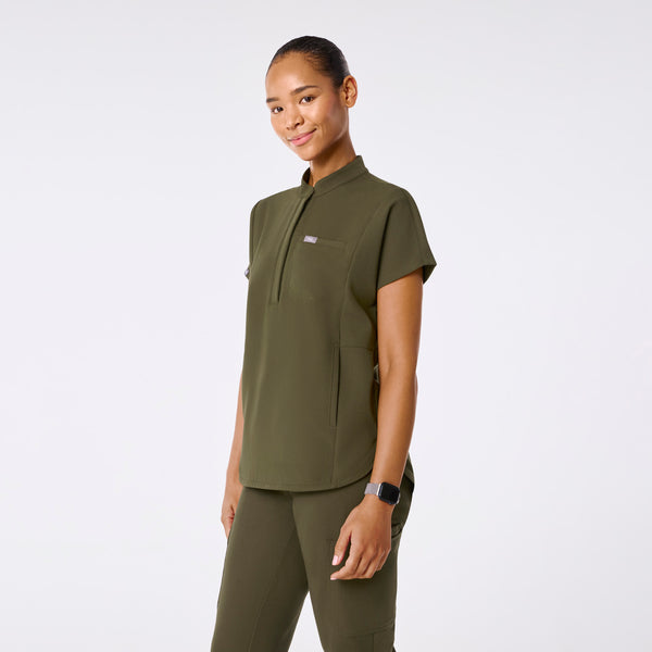 women's Spruce Montex - Mock Neck Scrub Top