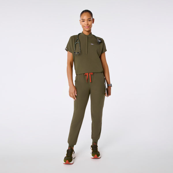 women's Spruce Montex - Mock Neck Scrub Top