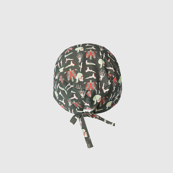 Spruce Bone Print Modern - Classic Scrub Cap Buttonholes