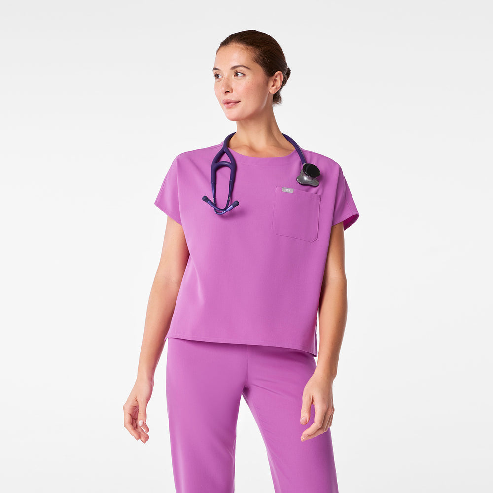 women's Ultraberry Arua Boxy Scoop Neck - Scrub Top