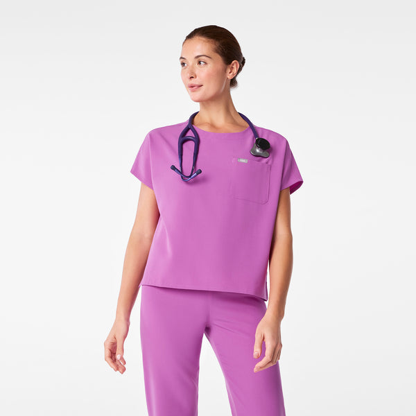 women's Ultraberry Arua Boxy Scoop Neck - Scrub Top