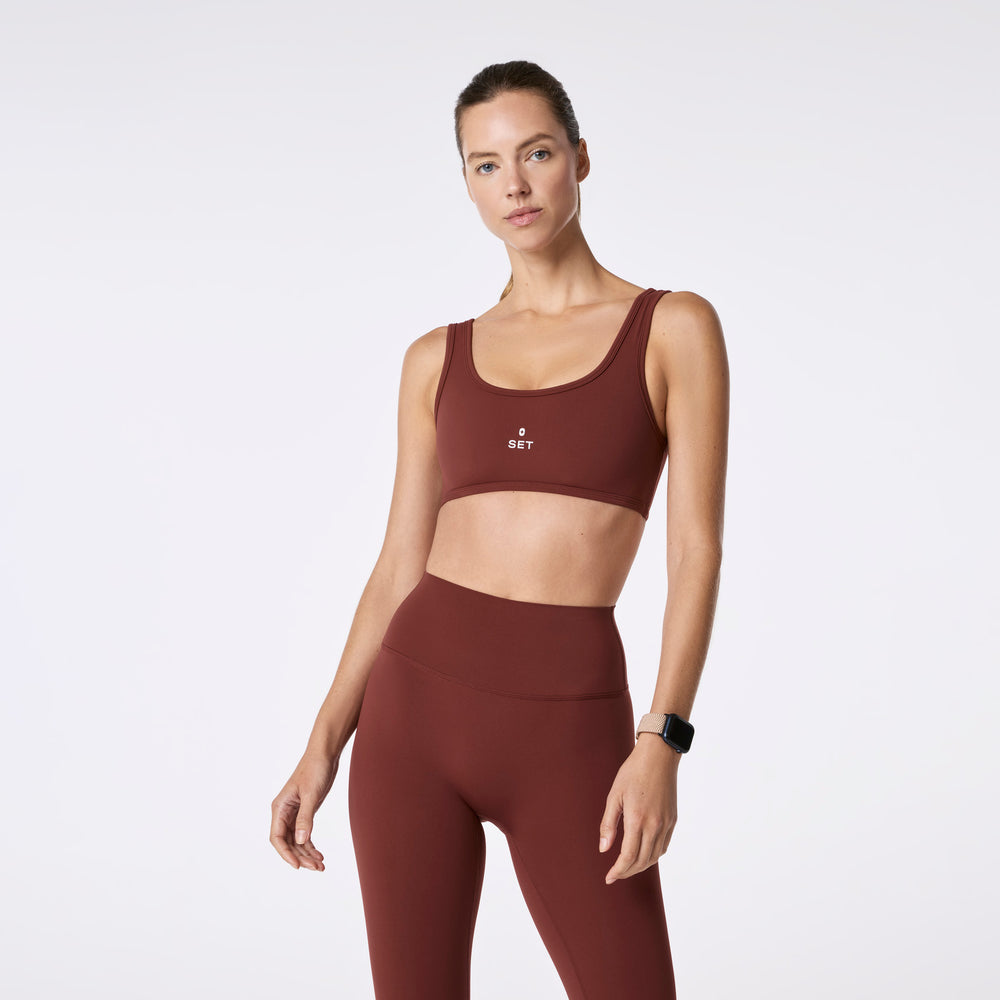 women's Walnut FIGS | SET ACTIVE Breathe Scoop Bra®