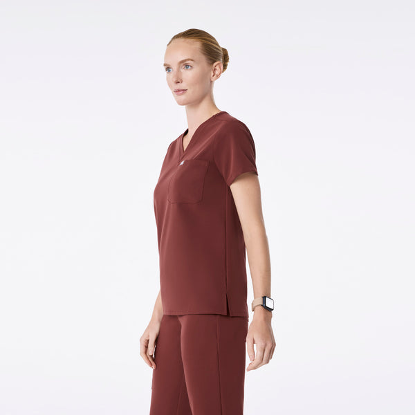 women's Walnut Catarina Petite - One-Pocket Scrub Top™