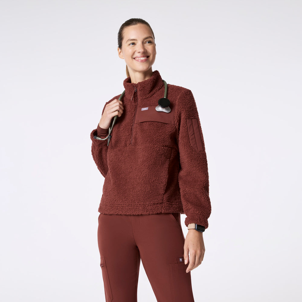 women's Walnut On-Shift High Pile - Fleece Pullover Jacket™