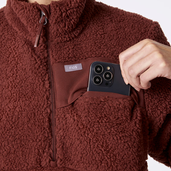 women's Walnut On-Shift High Pile - Fleece Pullover Jacket™