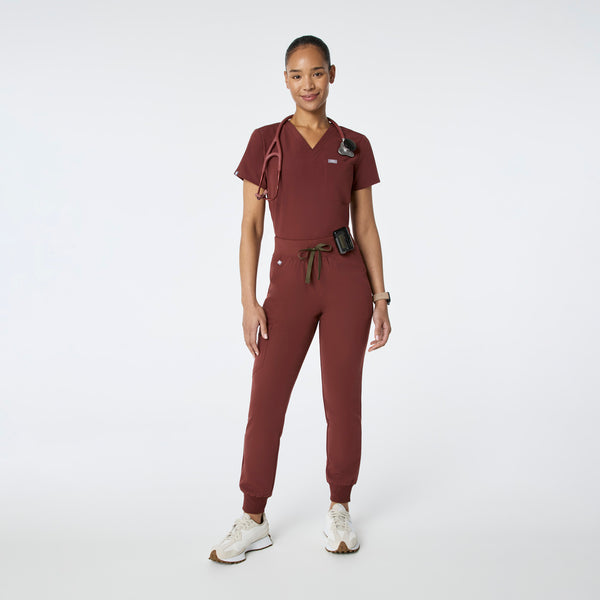 women's Walnut High Waisted Zamora - Petite Jogger Scrub Pant™