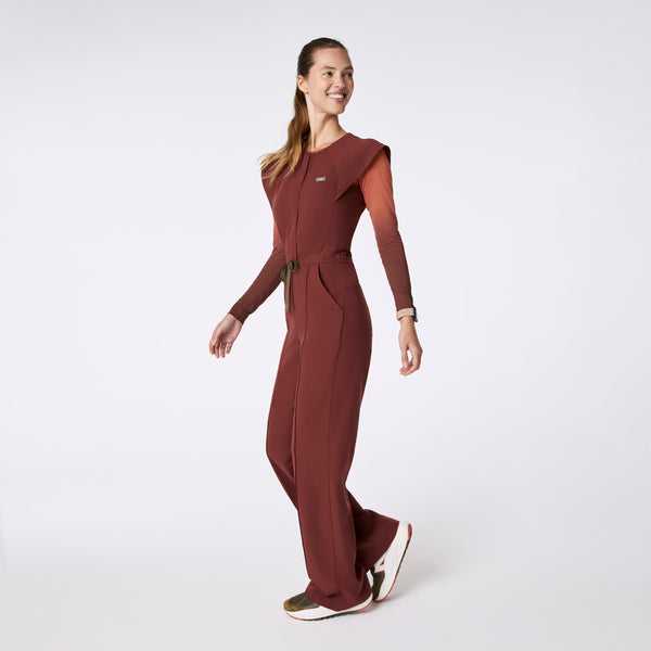 women's Walnut Layton Crewneck Wide Leg - ScrubJumpsuit™