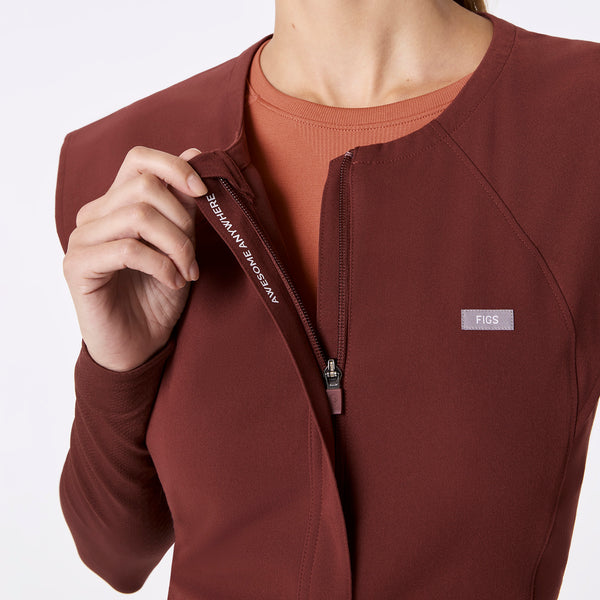 women's Walnut Layton Crewneck Wide Leg - Petite ScrubJumpsuit™