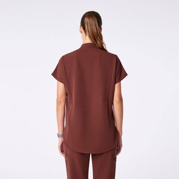 women's Walnut Montex - Mock Neck Scrub Top