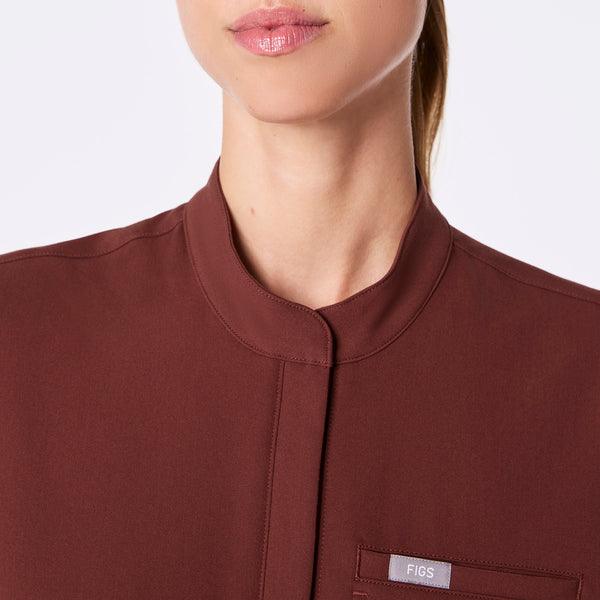 women's Walnut Montex - Mock Neck Scrub Top