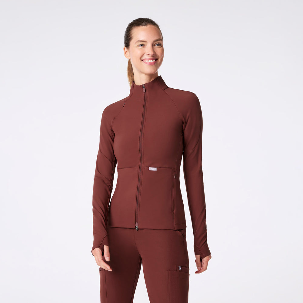 women's Walnut ContourKnit Scrub Jacket