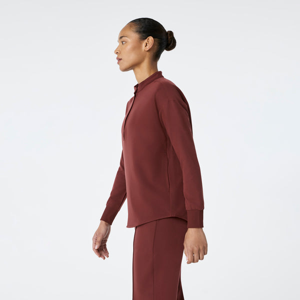 women's Walnut Rafaela Relaxed Longsleeve - Scrub Top