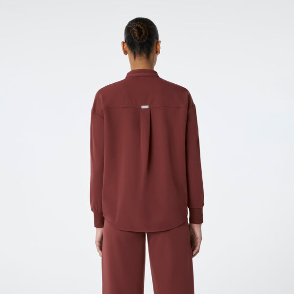 women's Walnut Rafaela Relaxed Longsleeve - Scrub Top