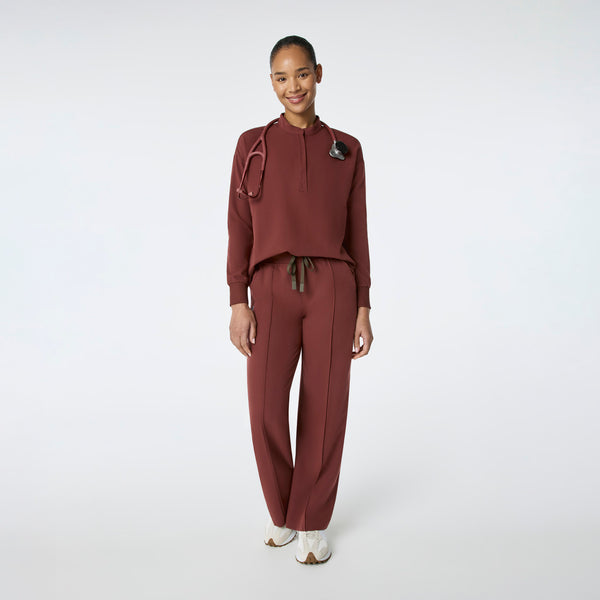 women's Walnut Rafaela Relaxed Longsleeve - Scrub Top