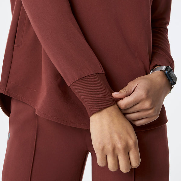 women's Walnut Rafaela Relaxed Longsleeve - Scrub Top