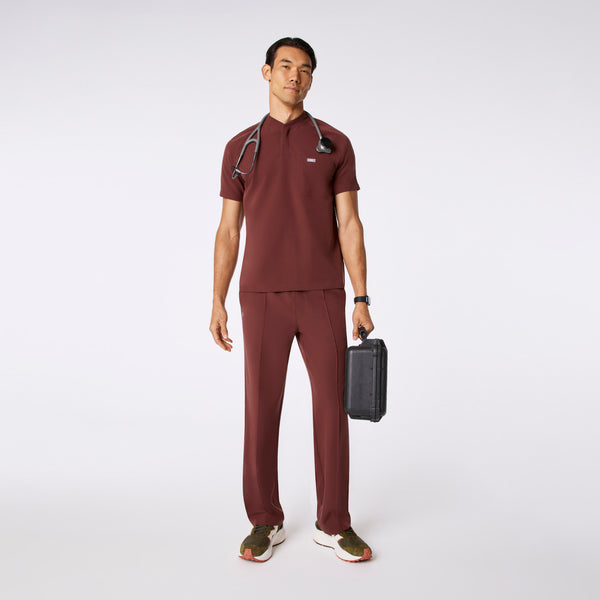 men's Walnut Stratton Henley - Shortsleeve Scrub Top