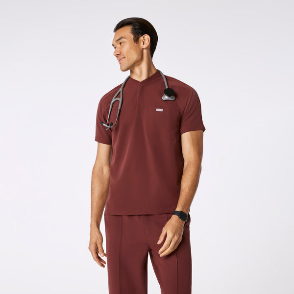 men's Walnut Stratton Henley - Shortsleeve Scrub Top