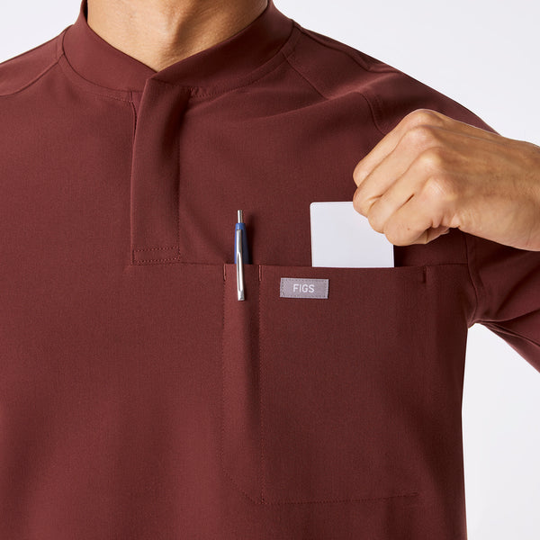 men's Walnut Stratton Henley - Shortsleeve Scrub Top