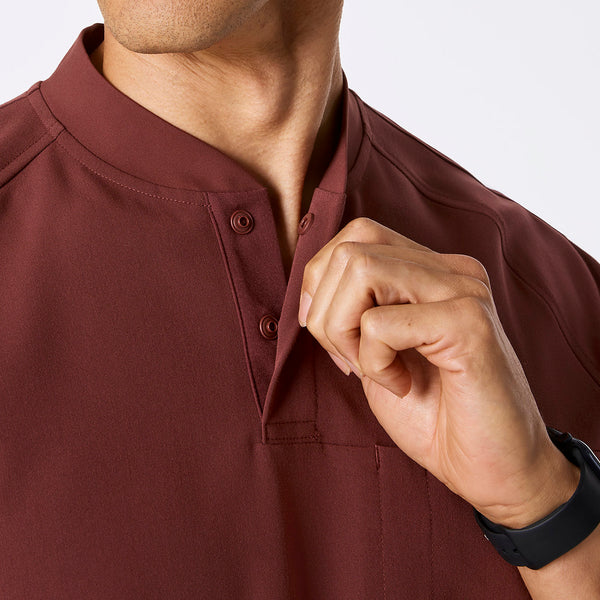 men's Walnut Stratton Henley - Shortsleeve Scrub Top