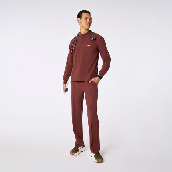 men's Walnut Stratton Henley - Longsleeve Scrub Top