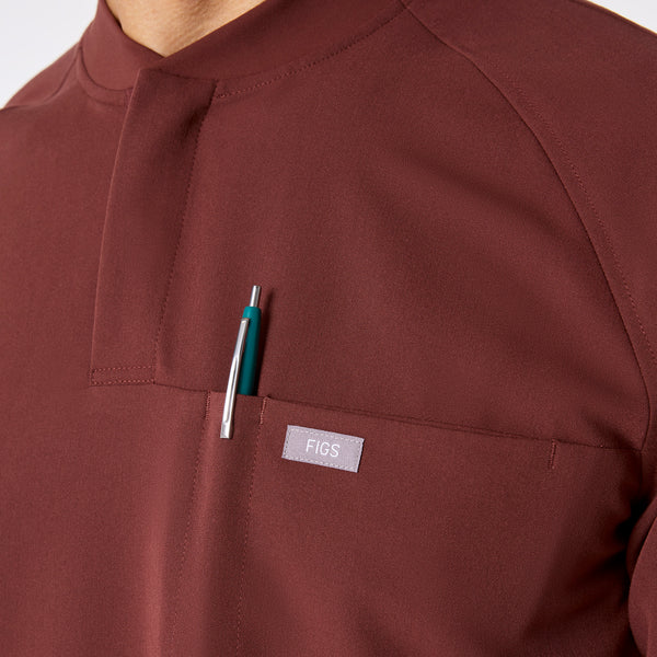 men's Walnut Stratton Henley - Longsleeve Scrub Top