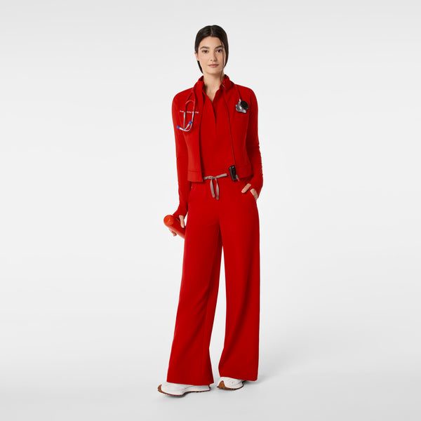 women's Winning Red On-Shift ContourKnit Cropped Scrub Jacket™
