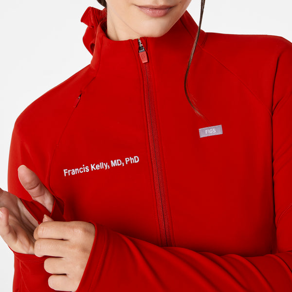 women's Winning Red On-Shift ContourKnit Cropped Scrub Jacket™