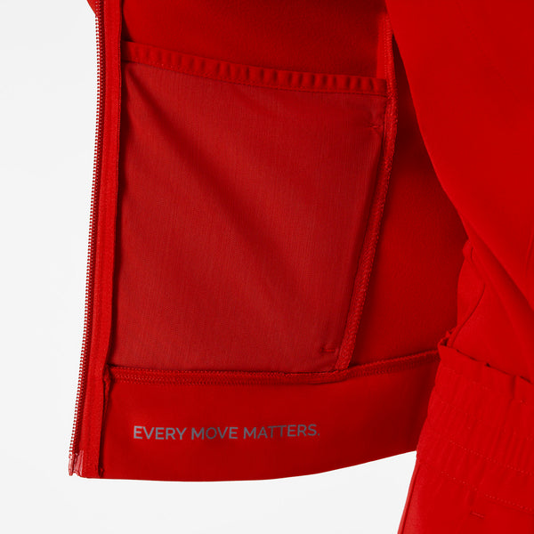 women's Winning Red On-Shift ContourKnit Cropped Scrub Jacket™