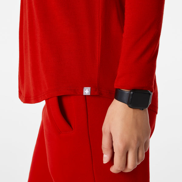 women's Winning Red All What I Wanted For Christmas Is Automated Charting  Supersoft - Longsleeve Underscrub