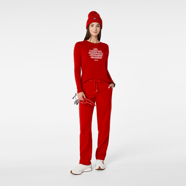 women's Winning Red All What I Wanted For Christmas Is Automated Charting  Supersoft - Longsleeve Underscrub