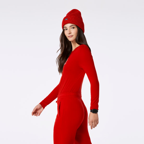 women's Winning Red All What I Wanted For Christmas Is Automated Charting  Supersoft - Longsleeve Underscrub