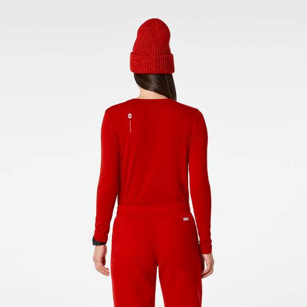 women's Winning Red All What I Wanted For Christmas Is Automated Charting  Supersoft - Longsleeve Underscrub