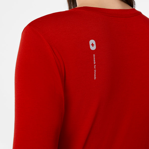 women's Winning Red All What I Wanted For Christmas Is Automated Charting  Supersoft - Longsleeve Underscrub