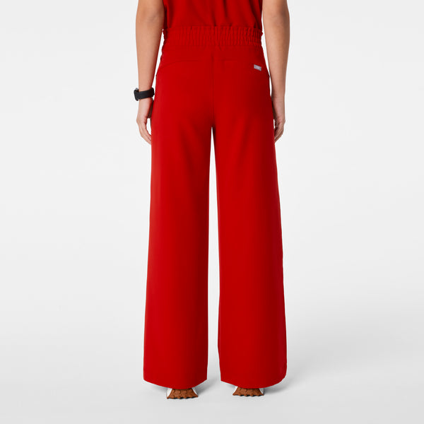 women's Winning Red High Waisted Allison Ultra Wide Leg - Tall Scrub Pant