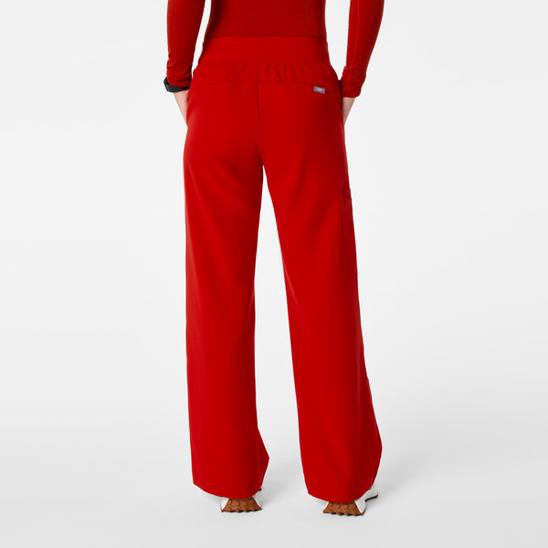 women's Winning Red High Waisted Isabel Wide Leg - Scrub Pant