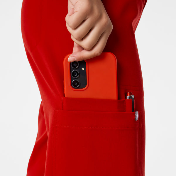 women's Winning Red High Waisted Isabel Wide Leg - Tall Scrub Pant