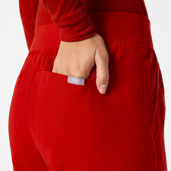 women's Winning Red High Waisted Isabel Wide Leg - Tall Scrub Pant