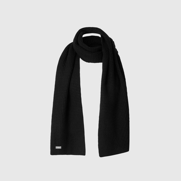 Black Waffle Scarf