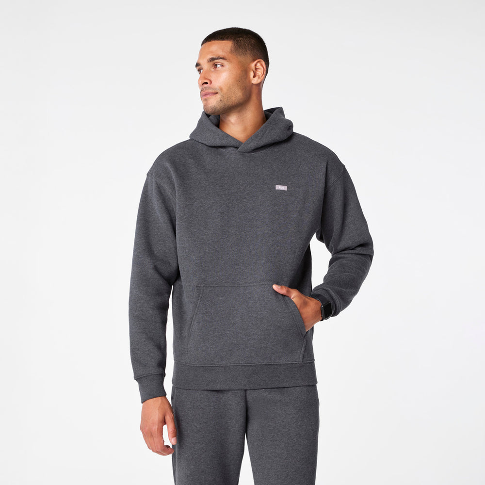 men's Charcoal Heather Grey Off-Shift - Hoodie Sweatshirt™
