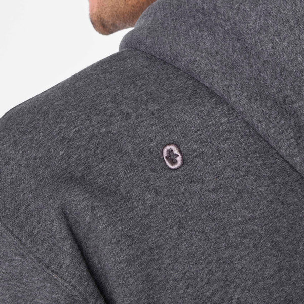 men's Charcoal Heather Grey Off-Shift - Hoodie Sweatshirt™