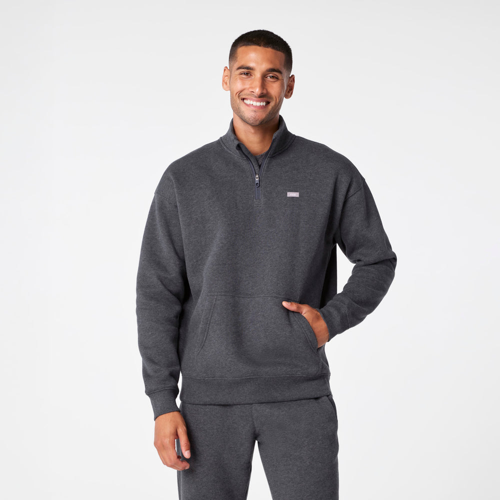 men's Off-Shift Charcoal Heather Grey ¼ Zip - Sweatshirt™