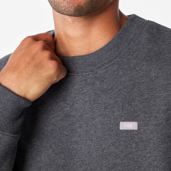 men's Charcoal Heather Grey Off-Shift Relaxed - Crewneck Sweatshirt™