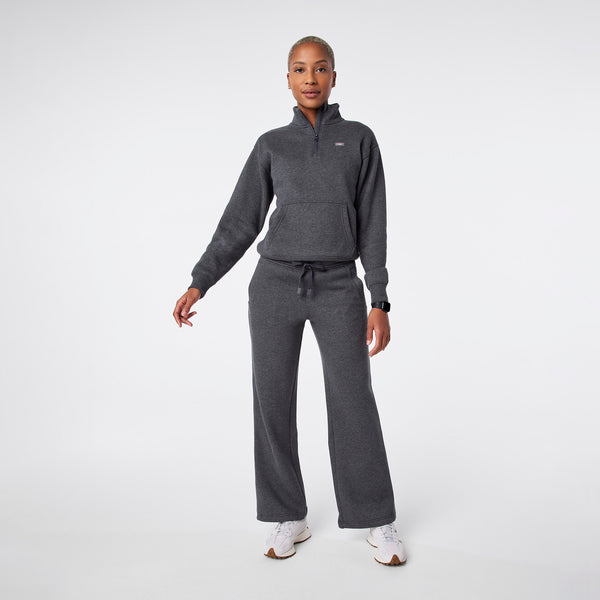 women's Charcoal Heather Grey Off-Shift ¼ Zip - Sweatshirt™