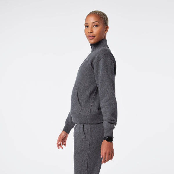 women's Charcoal Heather Grey Off-Shift ¼ Zip - Sweatshirt™