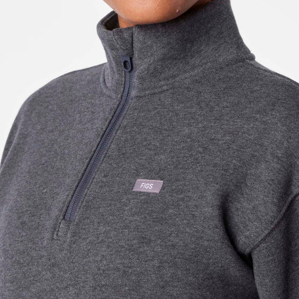 women's Charcoal Heather Grey Off-Shift ¼ Zip - Sweatshirt™