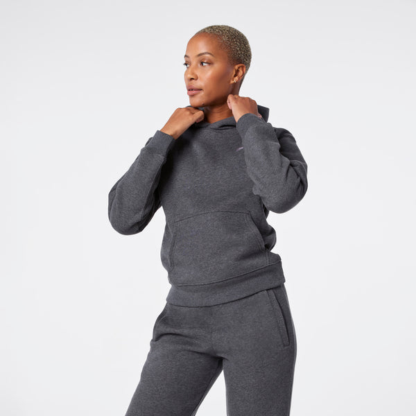 women's Charcoal Heather Grey Off-Shift - Hoodie Sweatshirt™