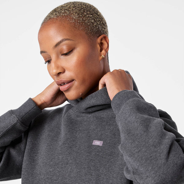 women's Charcoal Heather Grey Off-Shift - Hoodie Sweatshirt™